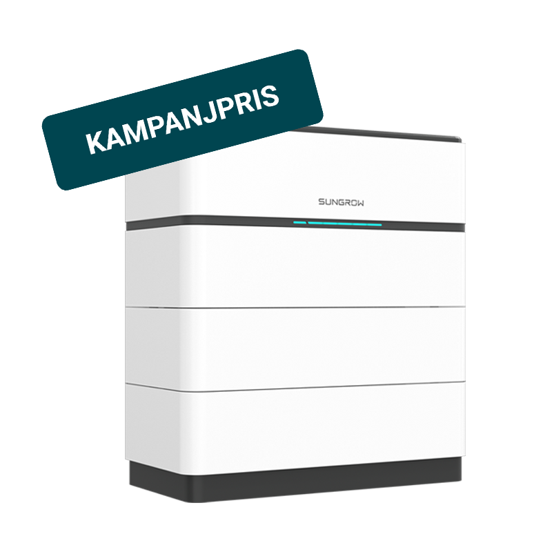 Passa på att fylla lagret med Sungrow SBH 5,0 kWh Batterimodul till kampanjpris – perfekt för både villainstallationer och mindre kommersiella anläggningar.