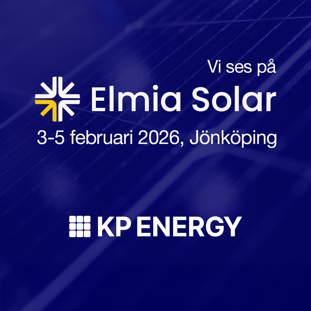  Elmia Solar den 3–5 februari i Jönköping. Vi på KP Energy är självklart på plats och ser fram emot att träffa dig i vår monter A08:37.   