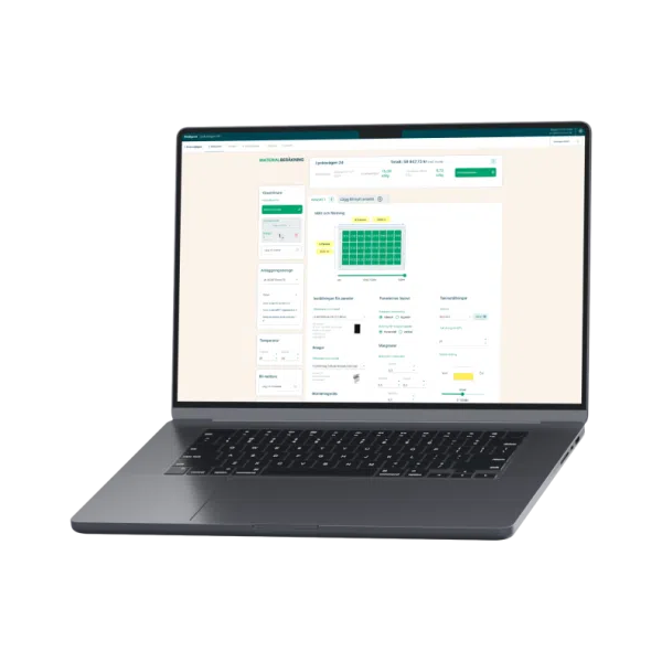 Använd vår solcellskalkylator för att dimensionera solcellsanläggningar och skapa kompletta materiallistor. Snabbare projektering för installatörer och solcellsproffs.