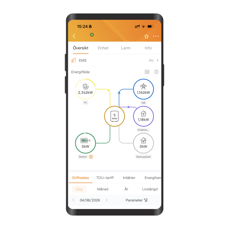 Bild på Mobil med SolisCloud från KP Energy